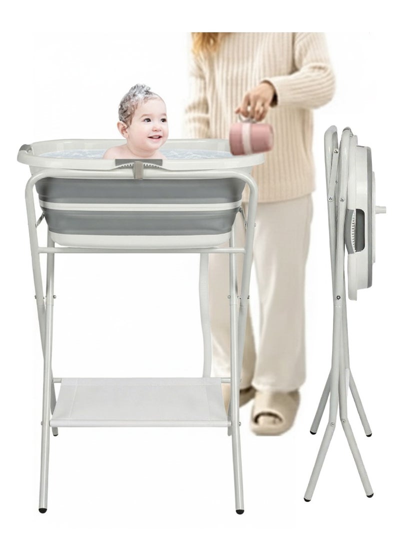 والالا حوض استحمام مرتفع للأطفال، محطة غسيل، حوض استحمام محمول قابل للطي، للاستخدام الداخلي والخارجي - Image 1