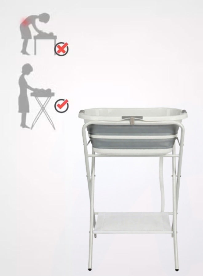 والالا حوض استحمام مرتفع للأطفال، محطة غسيل، حوض استحمام محمول قابل للطي، للاستخدام الداخلي والخارجي - Image 5