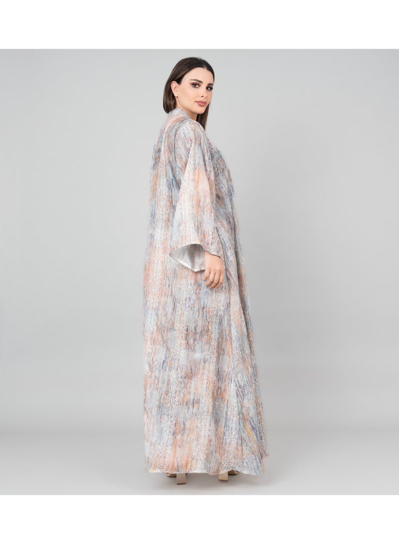 اكسا جلابية بتلات ناعمة مطرزة مع حزام - Image 3