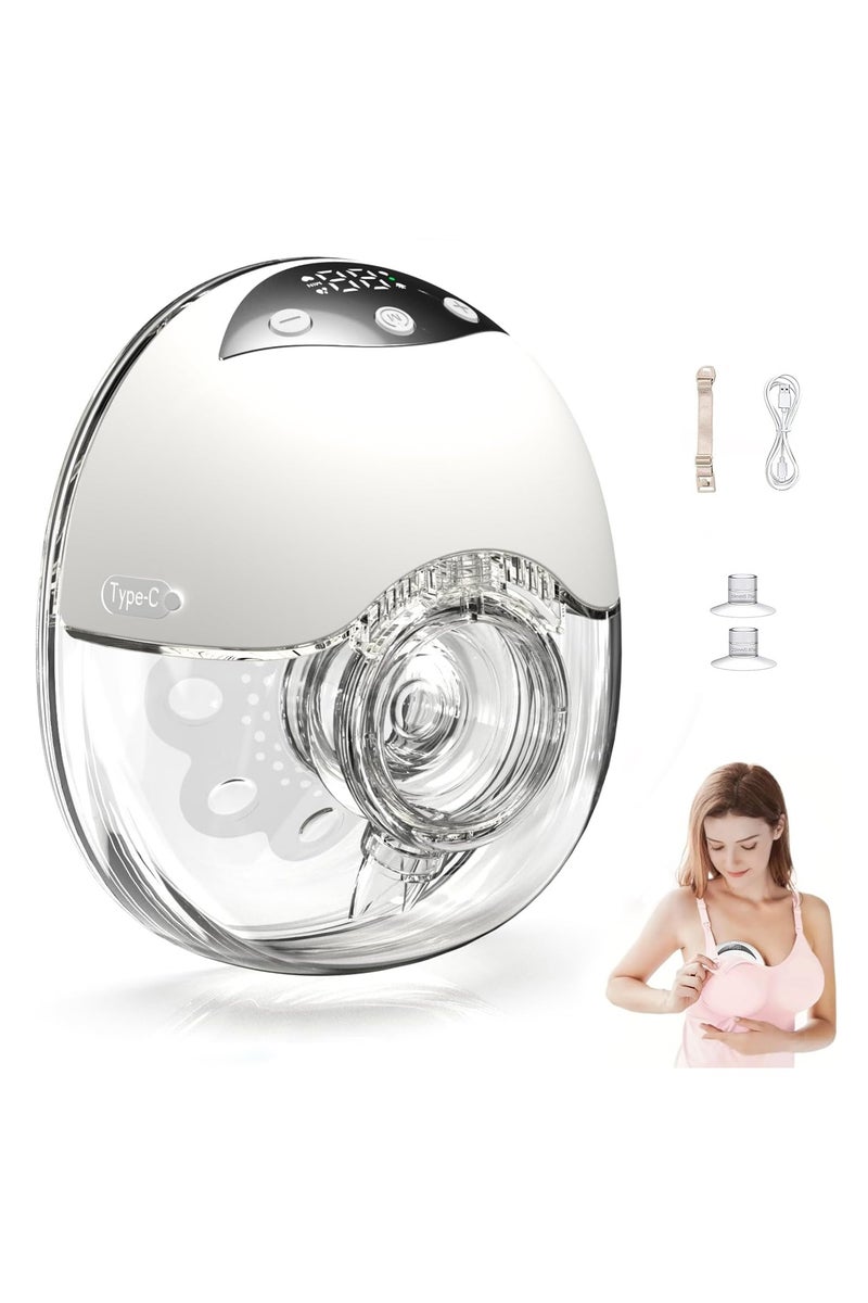 بلان A مضخة حليب كهربائية محمولة تُرتدى داخل حمالة الصدر بدون استخدام اليدين، مزودة بـ 4 أوضاع و12 مستوى شفط، شاشة LED ذكية، بطارية قابلة للشحن، وسعة 210 مل للاستخدام اليومي المريح - Image 1