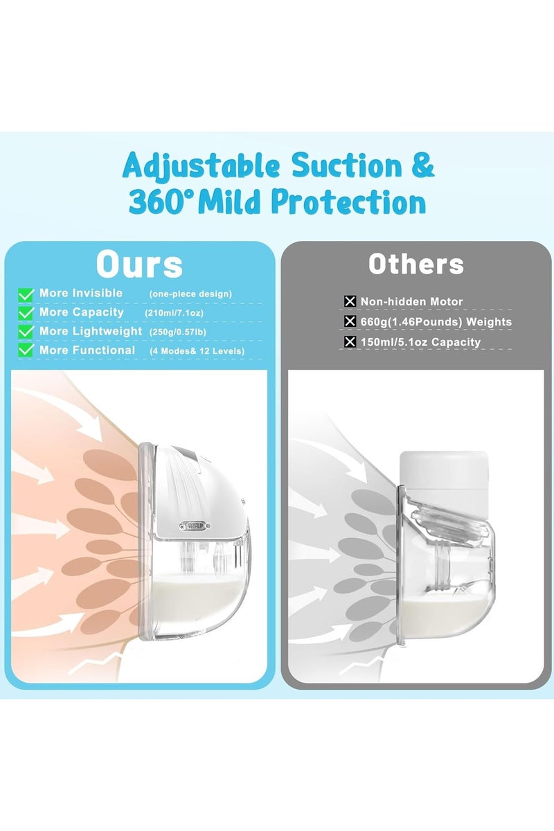 بلان A مضخة حليب كهربائية محمولة تُرتدى داخل حمالة الصدر بدون استخدام اليدين، مزودة بـ 4 أوضاع و12 مستوى شفط، شاشة LED ذكية، بطارية قابلة للشحن، وسعة 210 مل للاستخدام اليومي المريح - Image 3