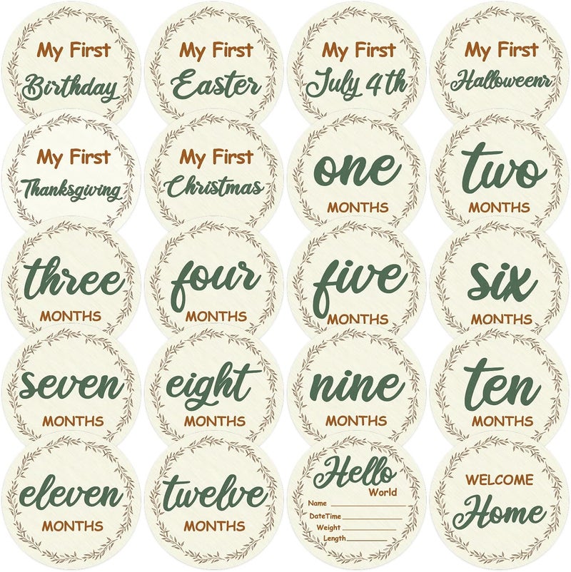 Al Raied ARS® 10 Pack Baby Monthly Milestone Cards - Double Sided Signs for Newborn Photography & Growth - Image 1