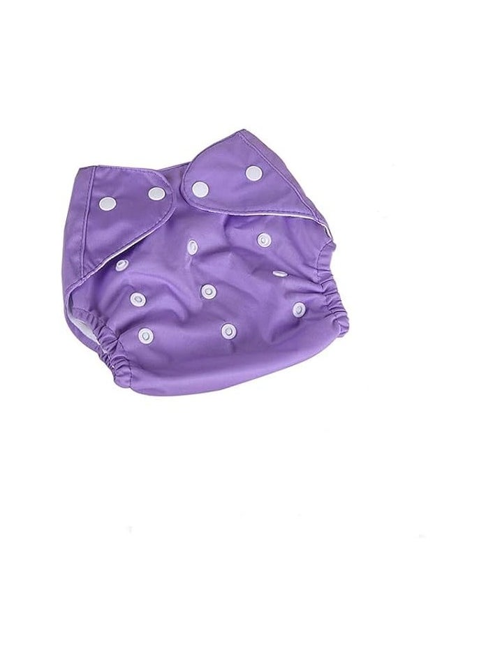Generic Adjustable Cotton Pocket Diapers Reusable Washable for Babies, Infants and Toddlers 0-3 Years (Purple)  - Image 1