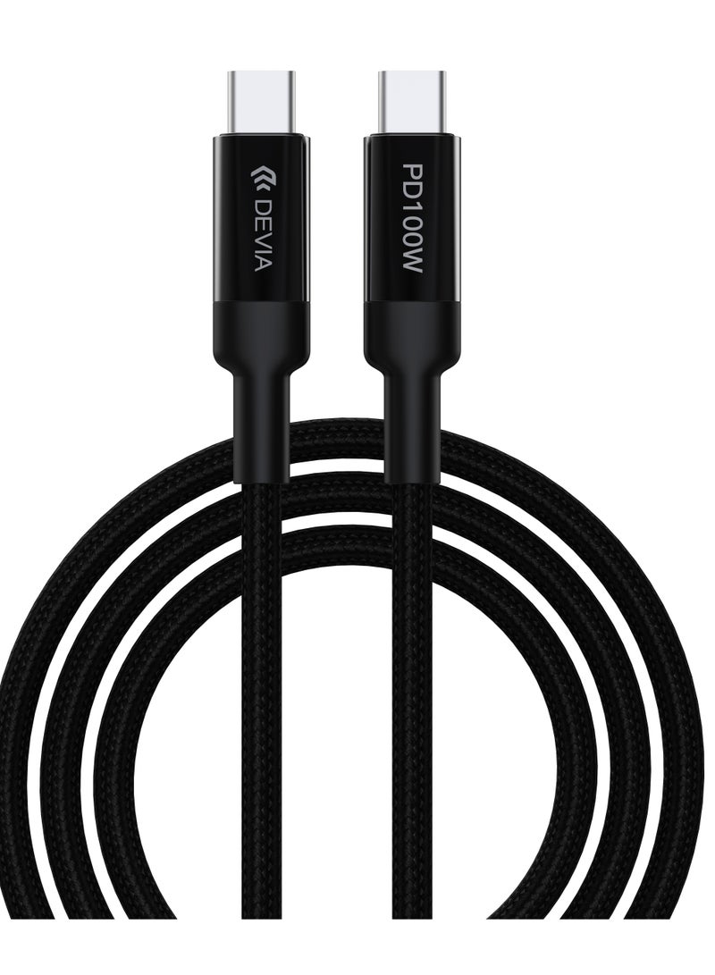 devia Original Super Fast Type-C Charger Cable - 1.5m USB C to USB C Cable - 100W PD Fast Charging - Image 1