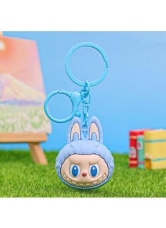 Generic New Labubu Cute Couple Keychain Car Charm Cartoon Student Gift Keyring Blue 