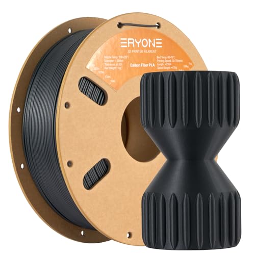 ERYONE Carbon Fiber PLA Filament 3D Printer PLA Filament 1.75mm +/- 0.03mm, PLA-CF Filament 1KG Cardboard Spool(2.2LBS), Black - Image 1