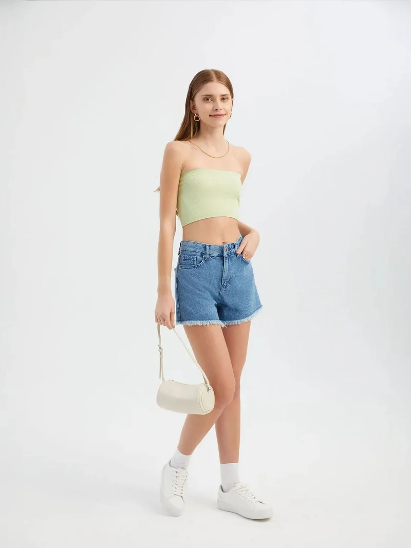 HICCUP Strapless Basic Crop Top