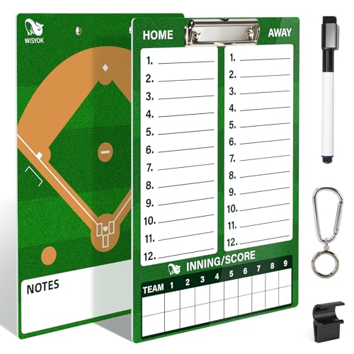 WISYOK Double-Sided Dry Erase Clipboard for Coaches, Baseball, Softball Lineup Board with Marker - Image 1