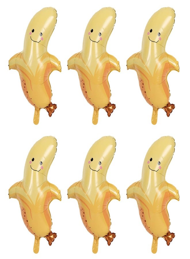 DYT 6PCS Banana Foil Balloons - Yellow, 28 Inch - Perfect for Banana Themed Parties, Birthdays, Baby Showers & More - Image 4