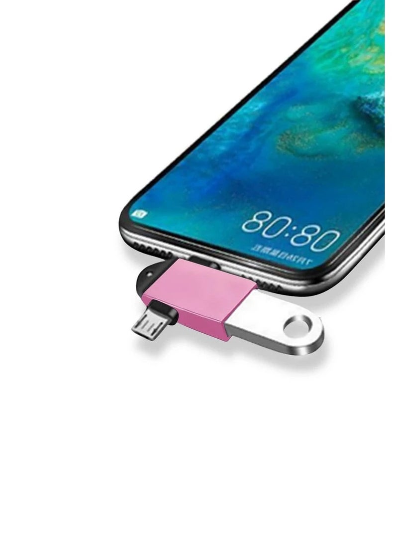 VDenmenV 2 in1 OTG Adapter, USB 3.0 Female to Micro-USB Male and Type-C Male Connector Aluminium High Speed Data OTG for All Type-C Smartphone & All Android Mobiles - Image 2