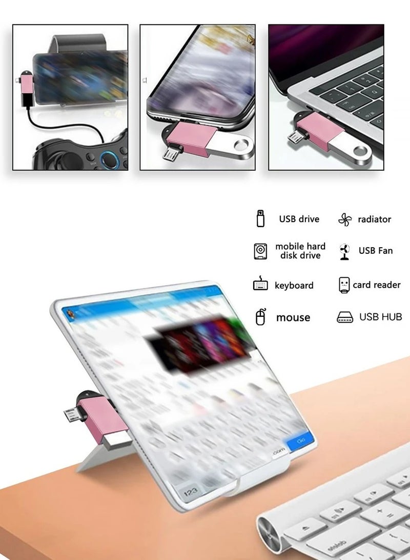 VDenmenV 2 in1 OTG Adapter, USB 3.0 Female to Micro-USB Male and Type-C Male Connector Aluminium High Speed Data OTG for All Type-C Smartphone & All Android Mobiles - Image 3