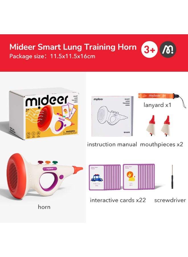 Mideer Smart Lung Training Horn – Interactive Breathing Game Toy with 32 Sound Effects, Educational Blowing Toy for Kids 3+ - Image 1