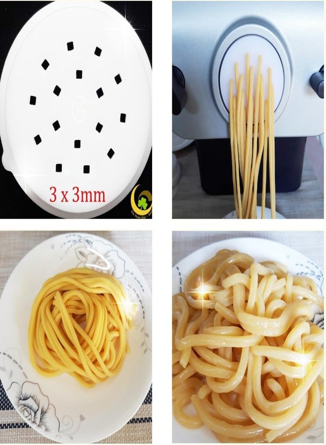قرص على شكل نودلز أودون من PASTADISC مناسب لماكينة صنع المعكرونة والنودلز الأوتوماتيكية من فيليبس، قرص متوافق مع ملحق ماكينة صنع المعكرونة من فيليبس، ملحق لأجهزة المطبخ (نودلز أودون 4 × 3 مم) (D06، 3 × 3 مم) - Image 1
