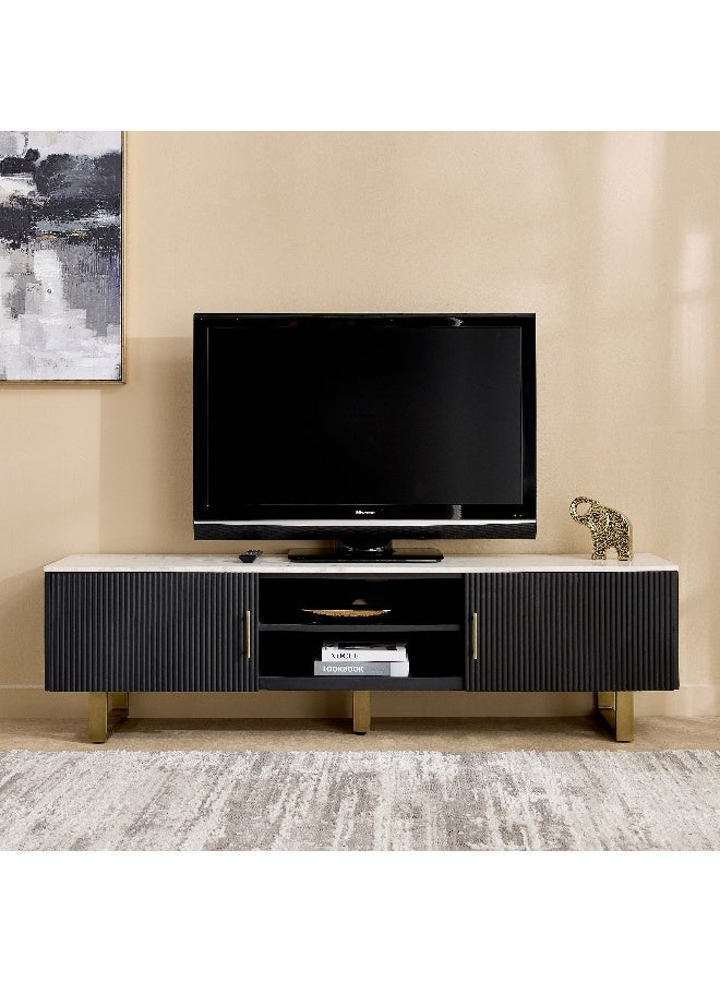 Home Box Solid Wood TV Unit with Marble Top for TVs Up to 75 Inch - Image 2