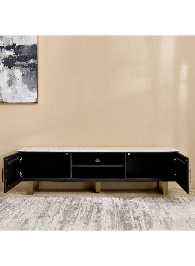 Home Box Solid Wood TV Unit with Marble Top for TVs Up to 75 Inch - Image 4