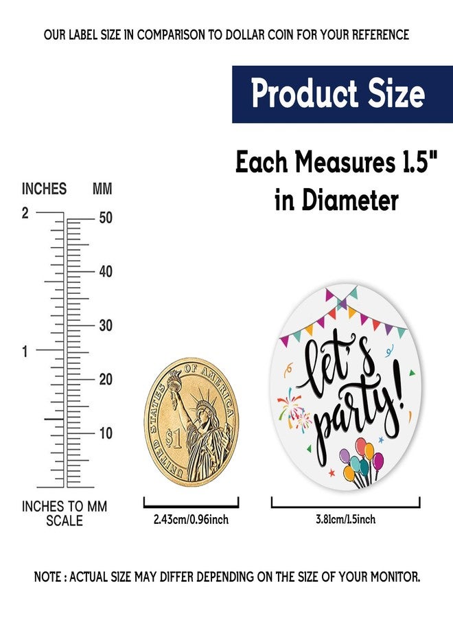 REWIDPARTY 1.5 Inch Round Party Stickers（80 Pieces） Colorful Let's Party Stickers Birthday Party Favor Stickers Holiday Party Adhesive Stickers Anniversary Party Decorations Supplies for Kids Adults - Image 2