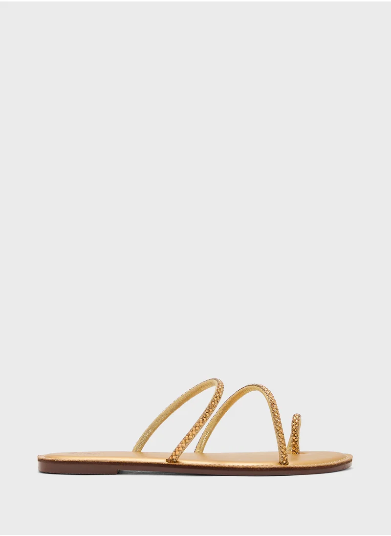 Ginger Sparkly Flat Sandal