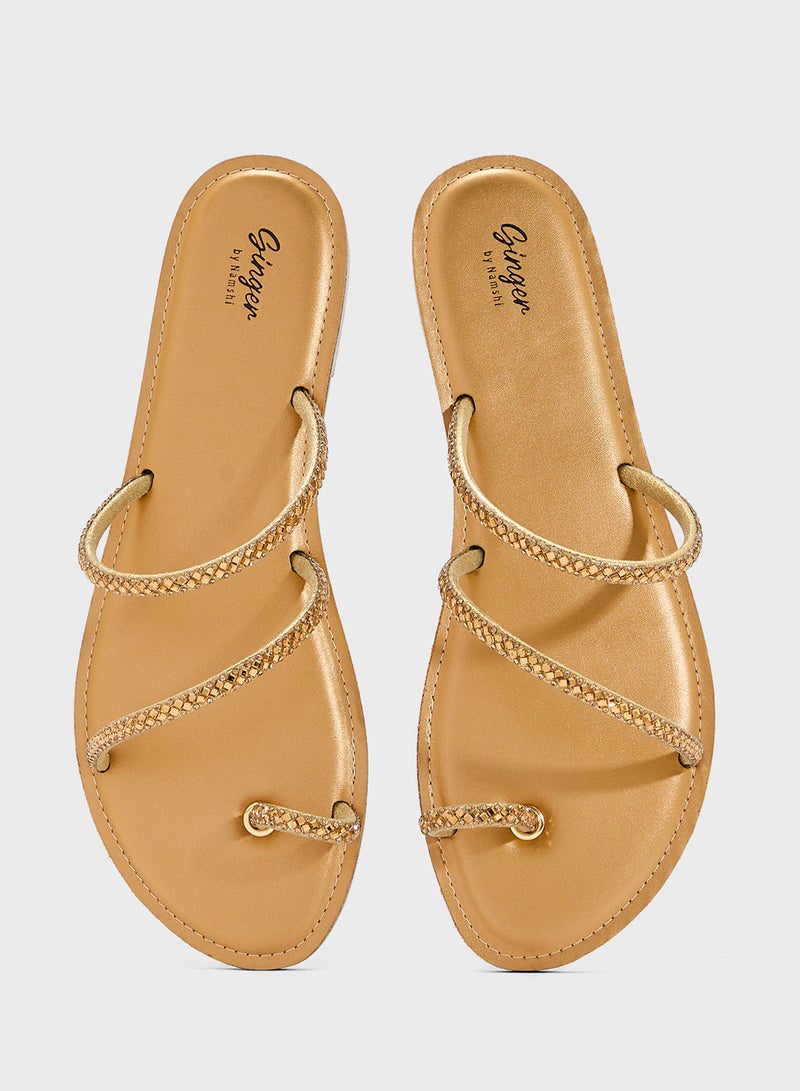 Ginger Sparkly Flat Sandal  - Image 4