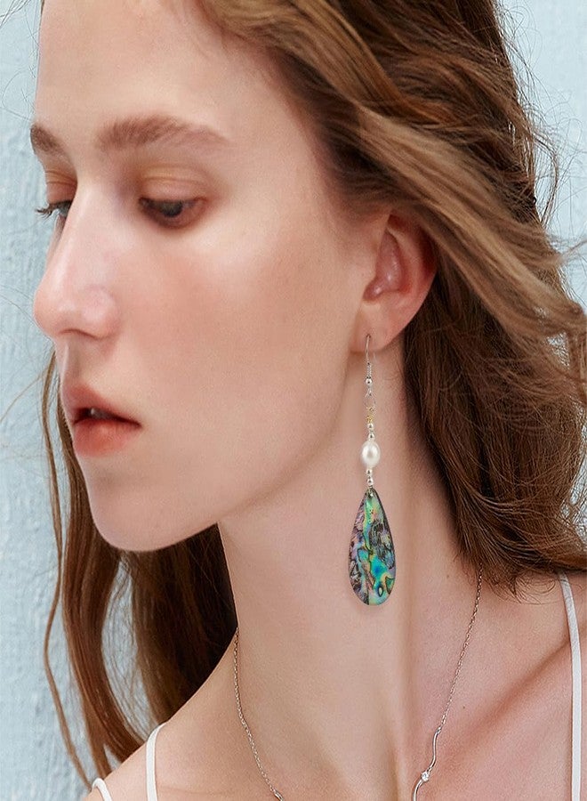 BENECREAT 8Pcs Abalone Shell Teardrop Charms, 35x19x2mm Natural Abalone Shell Drop Pendants for DIY Craft Anklet Necklace Bracelet Findings Making, Hole: 1.6mm - Image 5