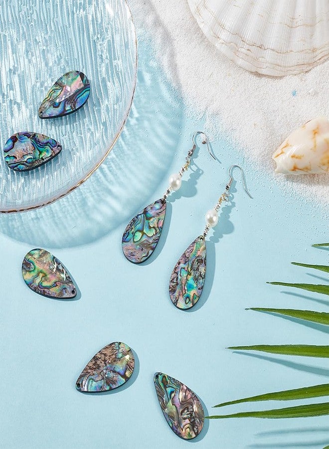 BENECREAT 8Pcs Abalone Shell Teardrop Charms, 35x19x2mm Natural Abalone Shell Drop Pendants for DIY Craft Anklet Necklace Bracelet Findings Making, Hole: 1.6mm - Image 4