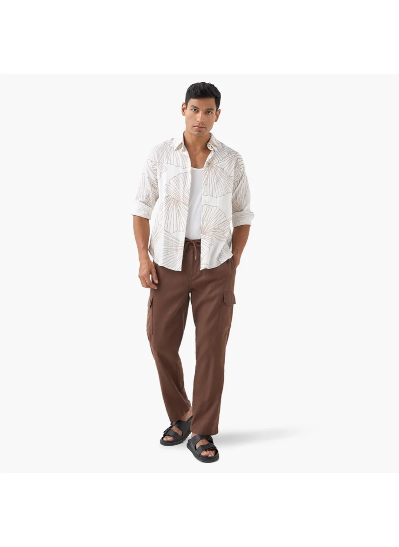 ايكونيك Iconic Flexi Waist Cargo Trousers with Drawstring