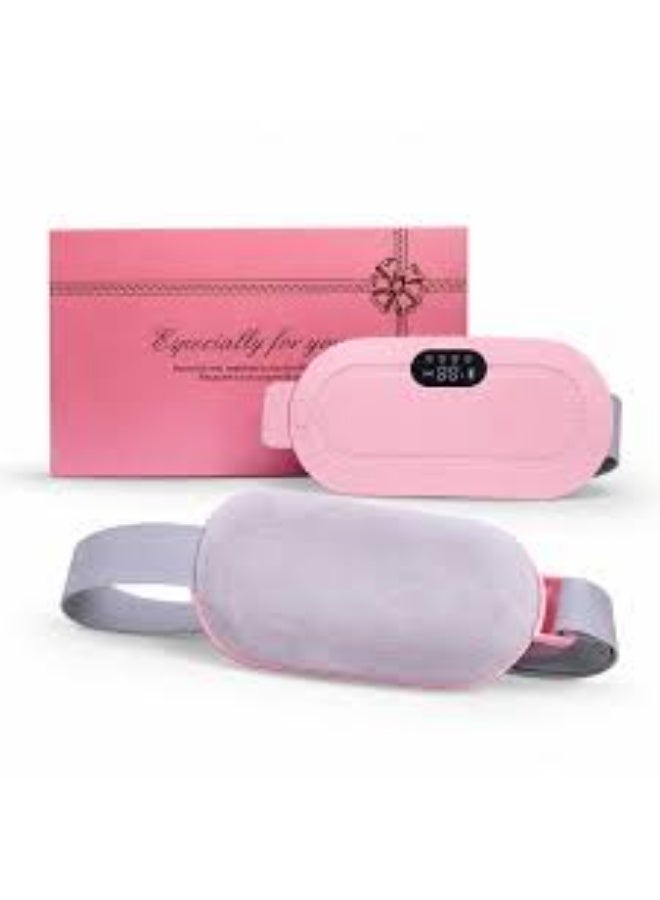 Menstrual cramp relief heating pad featuring 4 massage modes to alleviate menstrual, abdominal, or back pain, an LED display, and a comfortable strap. - Image 2