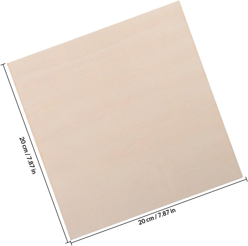 Healifty Basswood Wood Panels 10pcs 3mm Thick Square Wood Boards for DIY Crafts for Painting Suitable for Art Projects and Table Centerpieces - Image 2