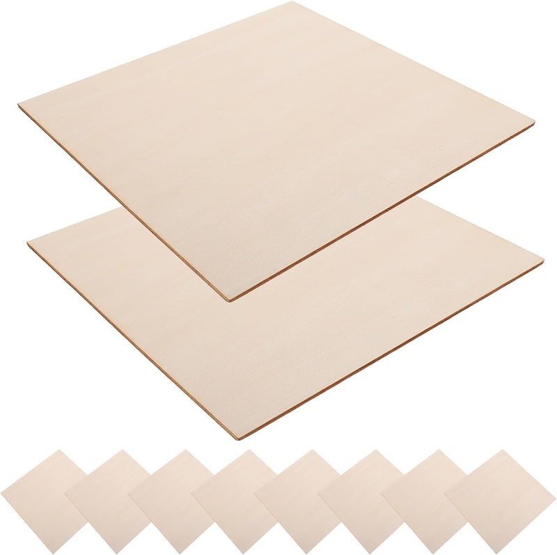 Healifty Basswood Wood Panels 10pcs 3mm Thick Square Wood Boards for DIY Crafts for Painting Suitable for Art Projects and Table Centerpieces - Image 1