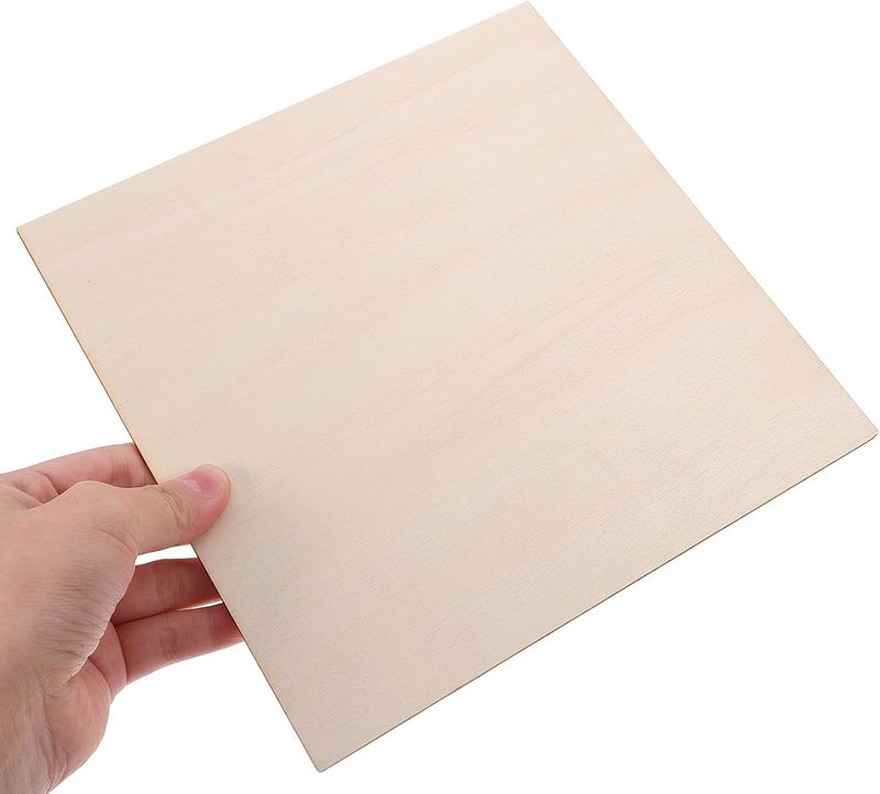 Healifty Basswood Wood Panels 10pcs 3mm Thick Square Wood Boards for DIY Crafts for Painting Suitable for Art Projects and Table Centerpieces - Image 3