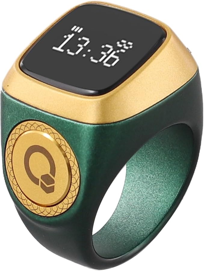 سبحة رقمية مع تذكير بالاهتزاز، عداد مقاوم للماء ومنبه للأذان، 20 ملم، أخضر - Image 1