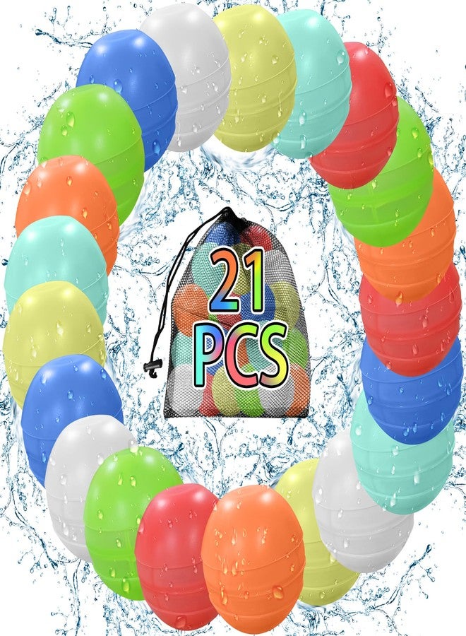 Boekey 21 Pcs Reusable Water Balloons Quick Fill, Pool Beach Water Ballons for Boys and Girls, Summer Outdoor Games Water Toys for Kids Ages 3-12 - Image 1