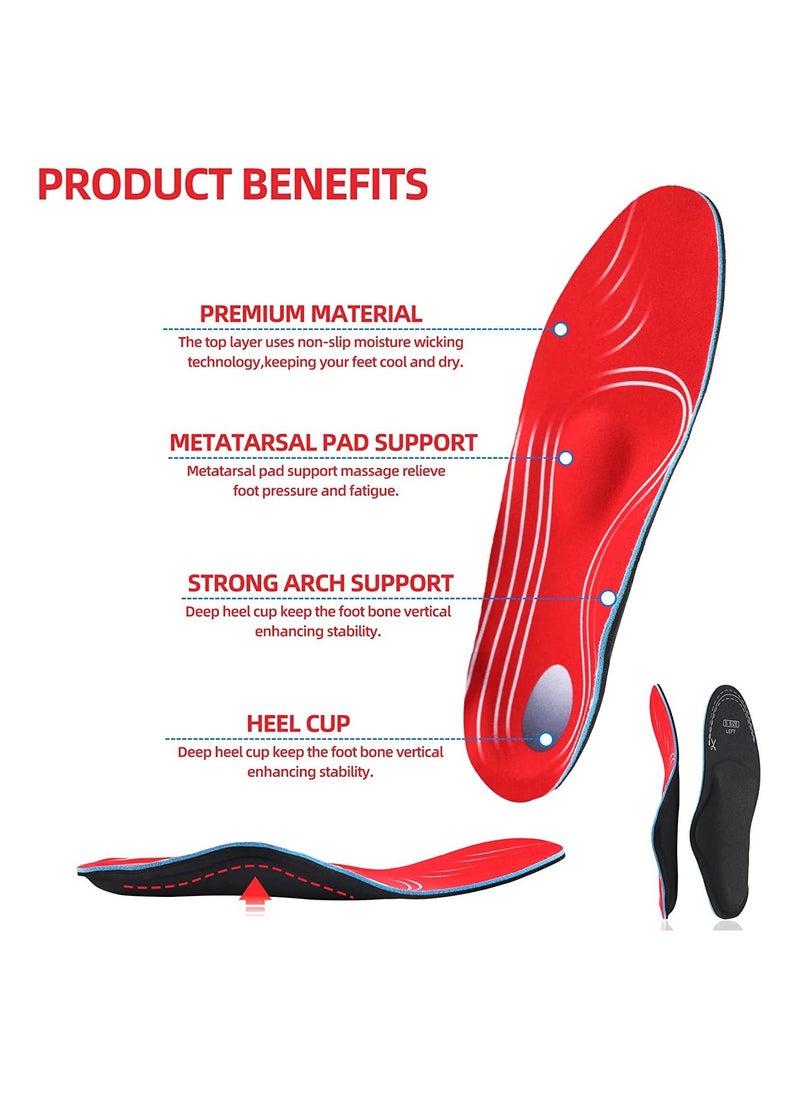 SYOSI - Orthotic Insoles Arch Support Soft Plantar Fasciitis Insoles Full-Length Shock Absorption Cushioning Function Inserts for Flat Feet Heel Spurs Foot Pain overpronation for Men Women Size L - Image 1