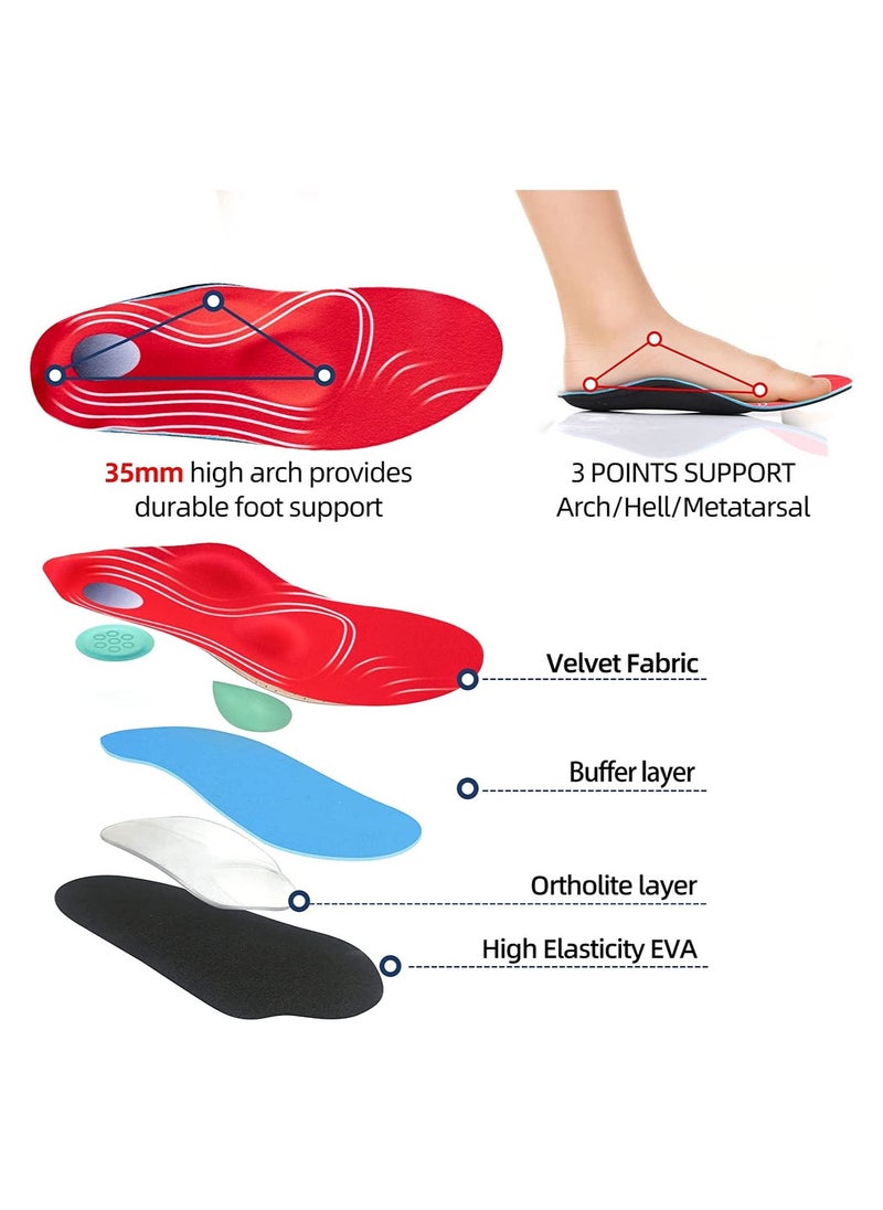SYOSI - Orthotic Insoles Arch Support Soft Plantar Fasciitis Insoles Full-Length Shock Absorption Cushioning Function Inserts for Flat Feet Heel Spurs Foot Pain overpronation for Men Women Size L - Image 1