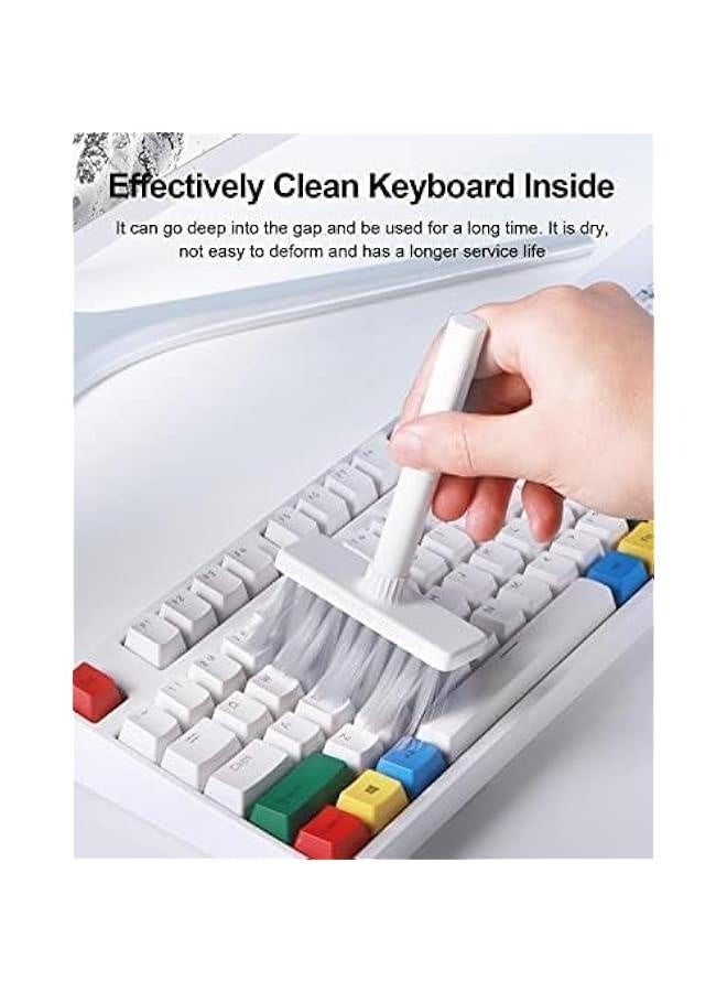 فرشاة تنظيف ناعمة لتنظيف لوحة المفاتيح 5 في 1 مجموعة أدوات تنظيف الكمبيوتر متعددة الوظائف منقي الزوايا أداة سحب مفاتيح سماعات الأذن البلوتوث LEGO لابتوب Airpods Pro عدسة الكاميرا (رمادي) - Image 4
