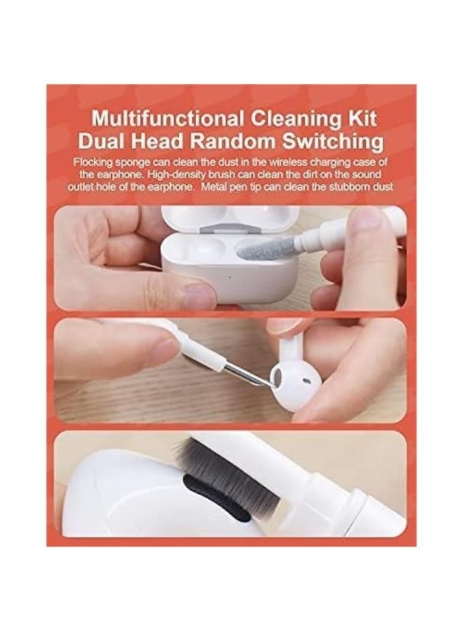 فرشاة تنظيف ناعمة لتنظيف لوحة المفاتيح 5 في 1 مجموعة أدوات تنظيف الكمبيوتر متعددة الوظائف منقي الزوايا أداة سحب مفاتيح سماعات الأذن البلوتوث LEGO لابتوب Airpods Pro عدسة الكاميرا (رمادي) - Image 5