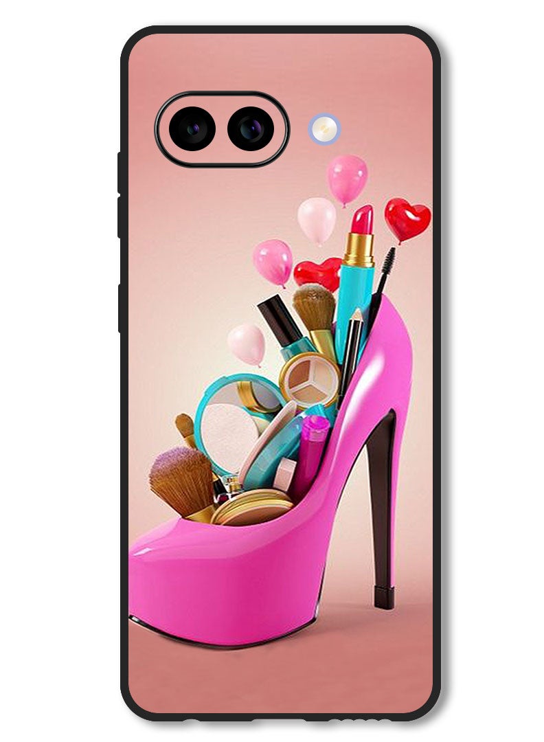 Theodor Case Compatible with Google Pixel 9A Protection Shockproof Bumper Cover Shoe With Makeup Items - Image 1