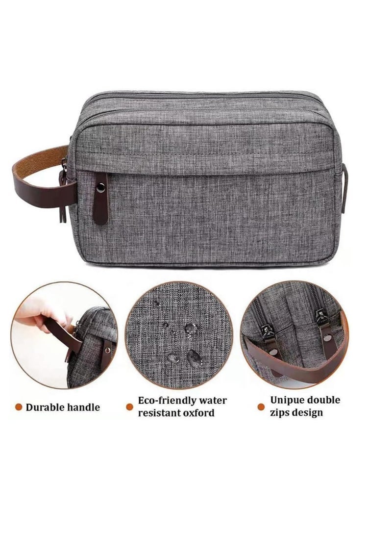 ECVV Toiletry Bag for Men, Travel Toiletry Organizer Case, Water-resistant Dopp Kit Shaving Bag for Toiletries Accessories and Shaving Supplies, Gray - Image 4