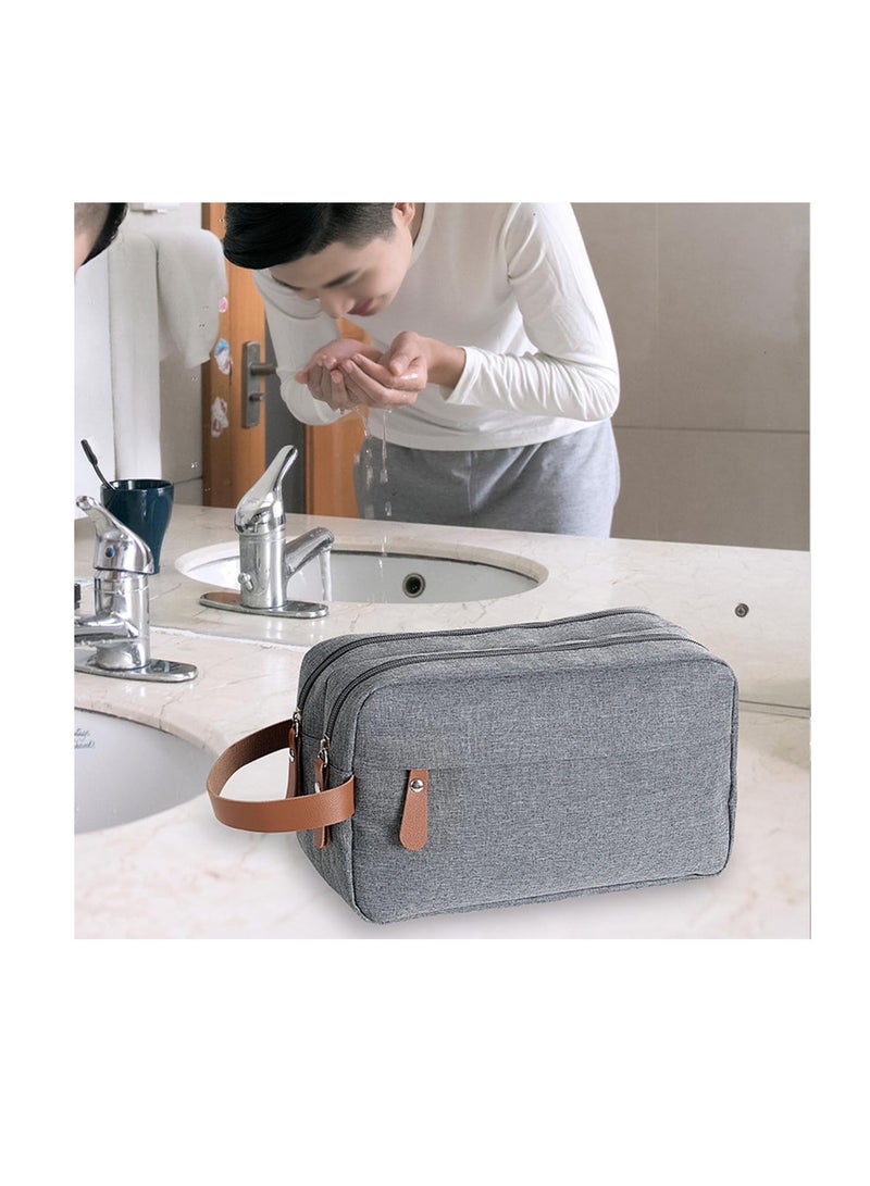 ECVV Toiletry Bag for Men, Travel Toiletry Organizer Case, Water-resistant Dopp Kit Shaving Bag for Toiletries Accessories and Shaving Supplies, Gray - Image 2