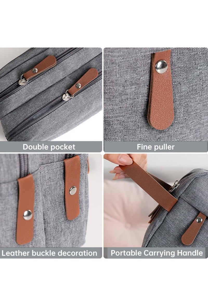 ECVV Toiletry Bag for Men, Travel Toiletry Organizer Case, Water-resistant Dopp Kit Shaving Bag for Toiletries Accessories and Shaving Supplies, Gray - Image 5