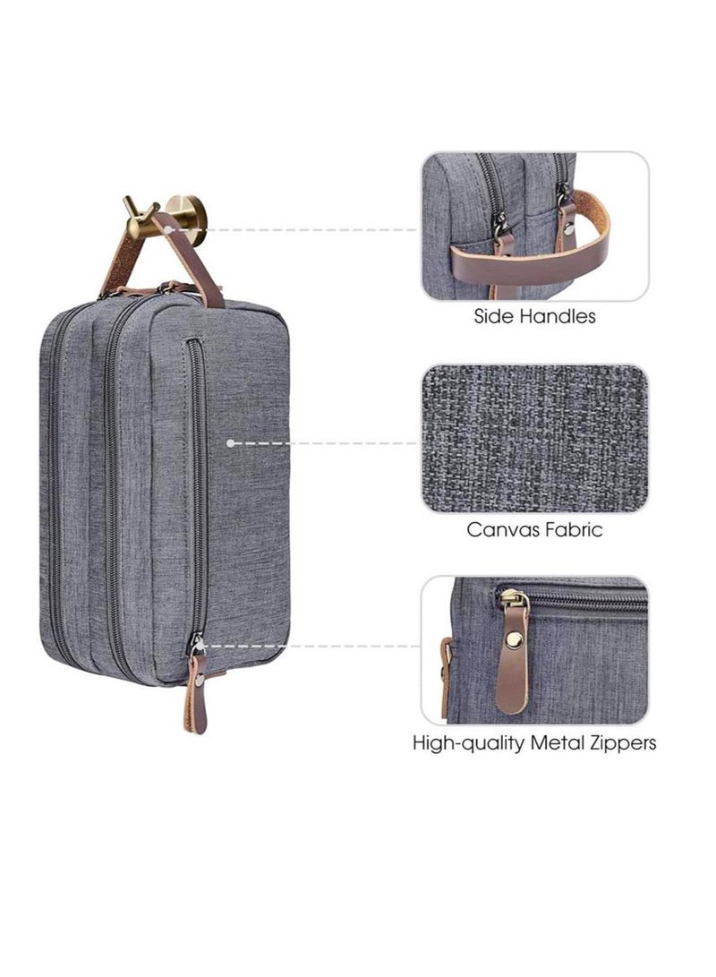 ECVV Toiletry Bag for Men, Travel Toiletry Organizer Case, Water-resistant Dopp Kit Shaving Bag for Toiletries Accessories and Shaving Supplies, Gray - Image 3