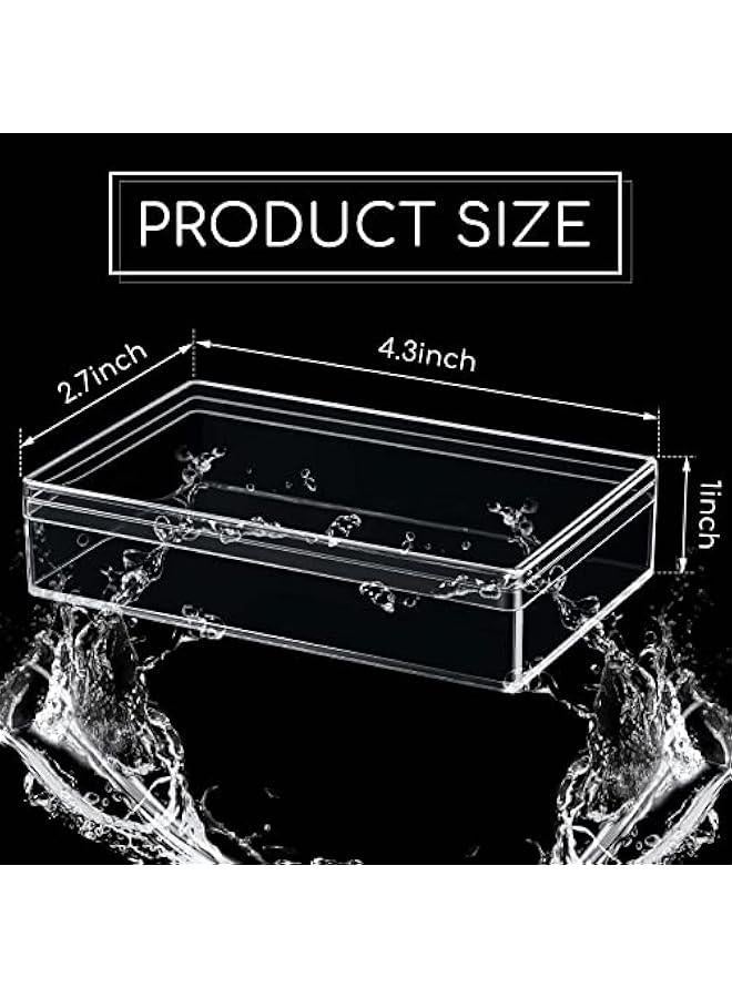 Arabest 8 Pieces Clear Acrylic Plastic Jewelry Box Mini Storage Box Mini Cube Containers with Lids for Candy Pill and Tiny Jewelry(Rectangle,4.3 x 2.7 x 1 Inch) - Image 2