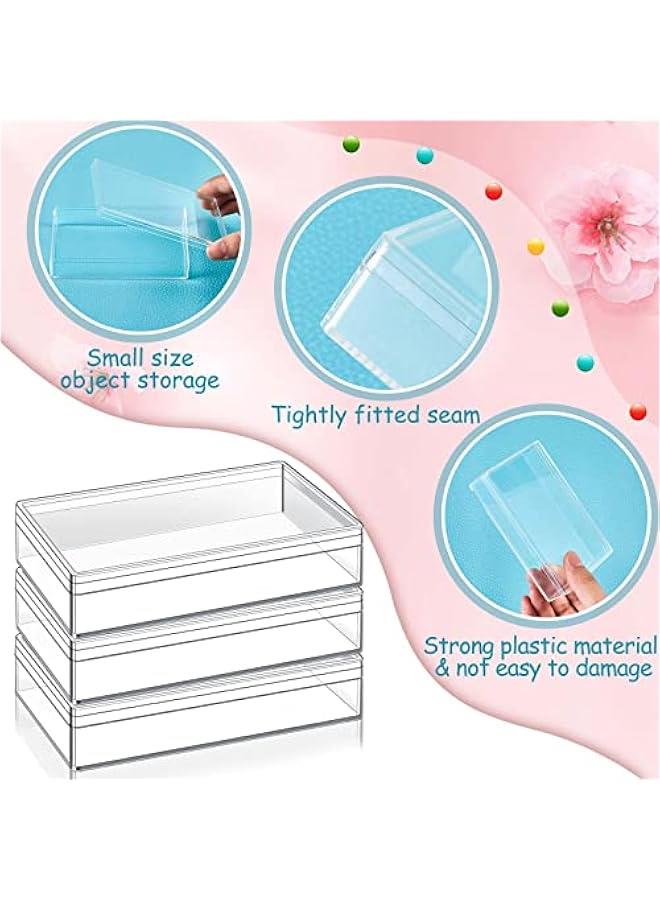 Arabest 8 Pieces Clear Acrylic Plastic Jewelry Box Mini Storage Box Mini Cube Containers with Lids for Candy Pill and Tiny Jewelry(Rectangle,4.3 x 2.7 x 1 Inch) - Image 3