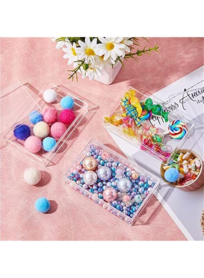 Arabest 8 Pieces Clear Acrylic Plastic Jewelry Box Mini Storage Box Mini Cube Containers with Lids for Candy Pill and Tiny Jewelry(Rectangle,4.3 x 2.7 x 1 Inch) - Image 4