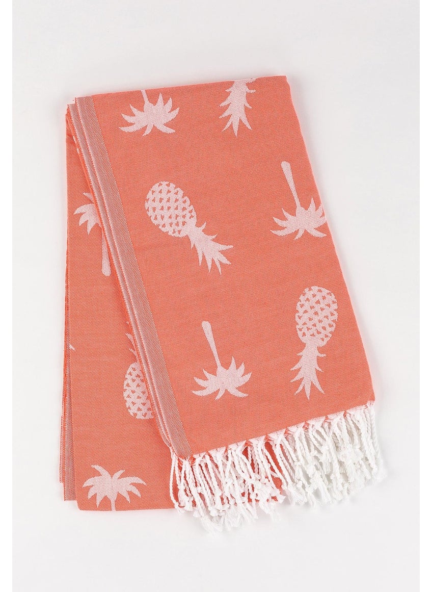 Rosa Bianca Orange Tropical Pattern Cotton Loincloth 