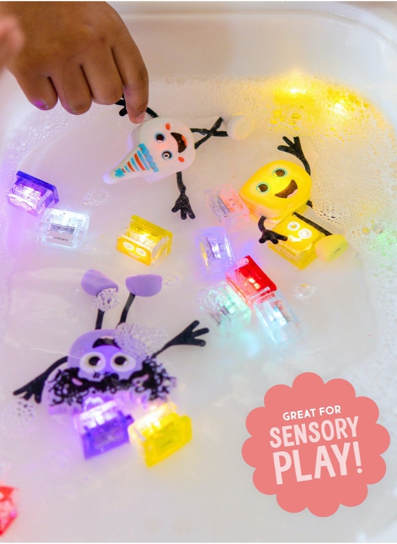 Glo Pals - Glo Pals Bath Toys Character & Water-Activated Light-Up Cubes - Sensory Toys for Girls & Boys - Sami + 2 Yellow Cubes - Image 1