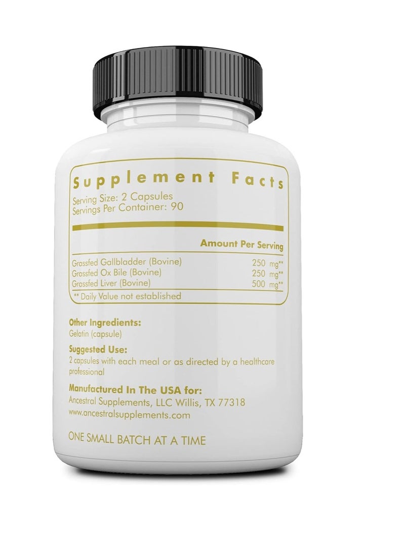 Ancestral Supplements Supports Gallbladder 1000mg 180 Capsules  - Image 2