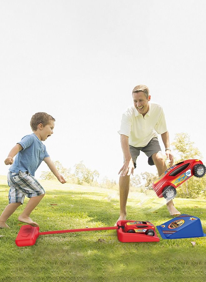 GROIC New Stomp Rocket Dueling Racers, 2 Toy Car Launchers and Air Powered Cars. Great for Outdoor Indoor Play, STEM Gifts Boys Girls - Image 3