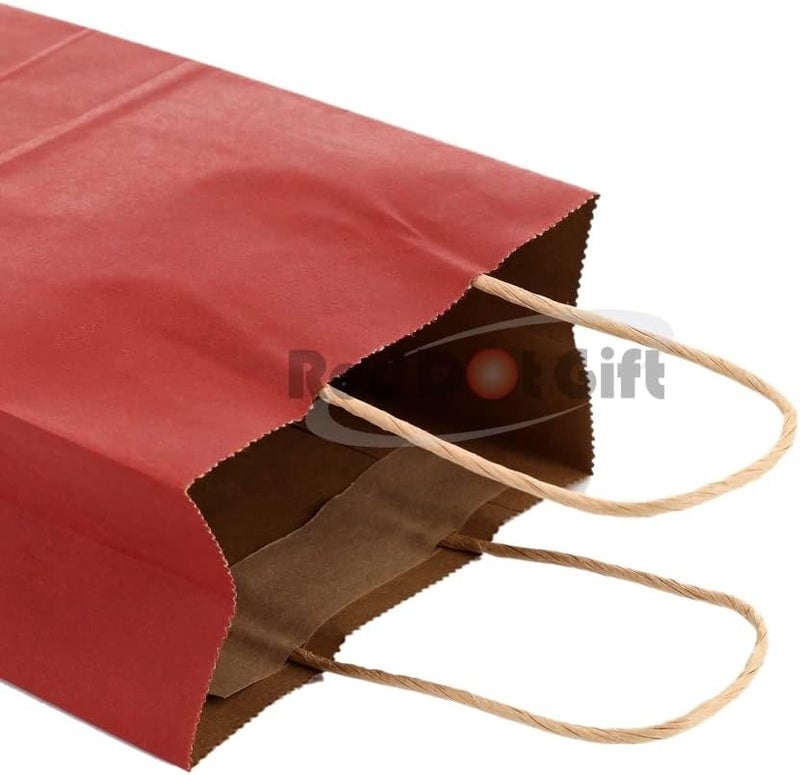 Red Dot Gift REDDOTGIFT® 12-Pack Paper Bags With Handles Kraft Gift Bags,Shopping Bags (A6+ H21*L15*D8cm, Maroon) - Image 5