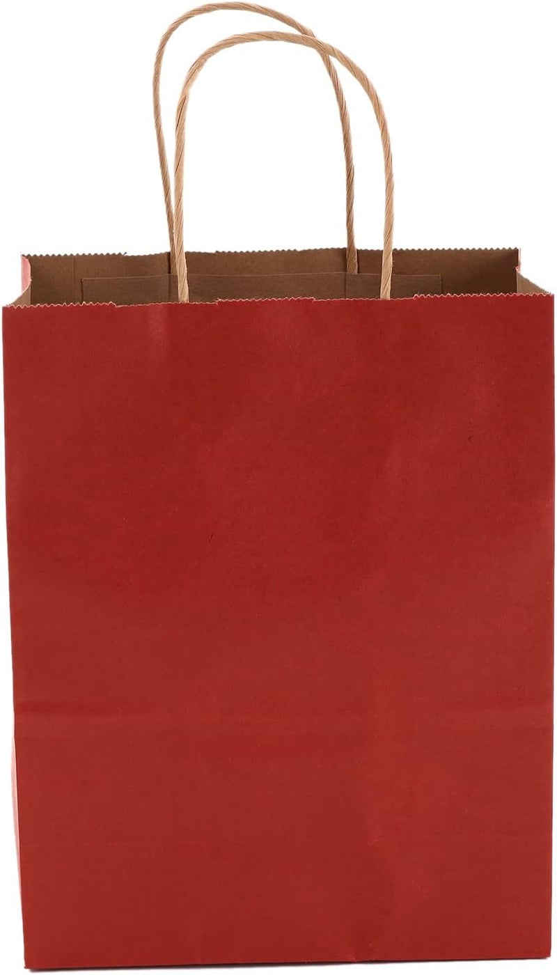 Red Dot Gift REDDOTGIFT® 12-Pack Paper Bags With Handles Kraft Gift Bags,Shopping Bags (A6+ H21*L15*D8cm, Maroon) - Image 1