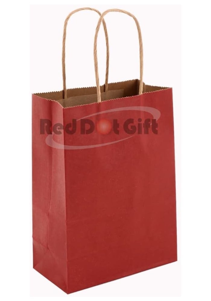 Red Dot Gift REDDOTGIFT® 12-Pack Paper Bags With Handles Kraft Gift Bags,Shopping Bags (A6+ H21*L15*D8cm, Maroon) - Image 4